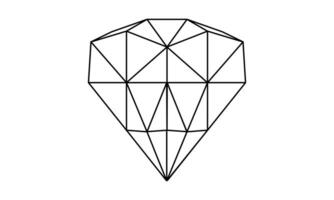 diamond outline on white background vector