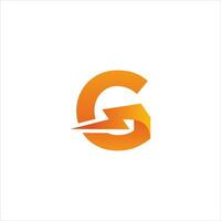 initial letter G icon logo design template with lightning - thunder - bolt - electric - vecto vector