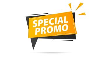 Special promo label. Promo discount message symbol. Sale advertising sign. Limited offer banner, poster. Special offer badge shape. Vector illustration