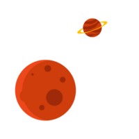 maan en Mars planeten elementen png