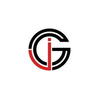 A creative JG GJ logo design template vector