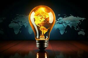 In the brilliance of a glass light bulb, creativity sparks ideas AI Generated photo