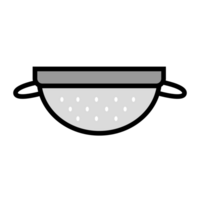 Stainless steel colander cartoon icon png