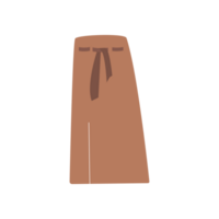 Brown long skirt element png