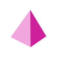 Pink square pyramid geometric shapes elements png