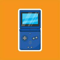 Set of handheld game consoles. Isolated vector cartoon colorful consoles on white background