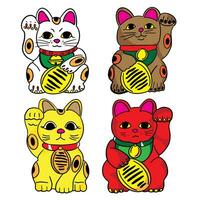 The Maneki Neko drawing image for Japanese concept vector