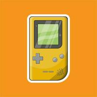 Set of handheld game consoles. Isolated vector cartoon colorful consoles on white background