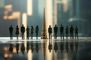 3D people standing - teamwork, leadership icons AI Generated photo