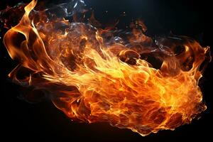 Isolated fiery flame white background AI Generated photo