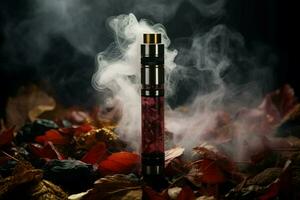 E cigarette for vaping smoke background. Generate Ai photo