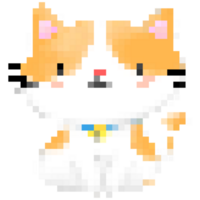le Orange et blanc mignonne chat png
