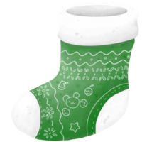 Green sock for Christmas png