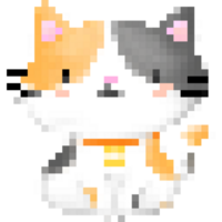 The orange black and white cute cat png