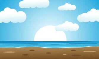 beach background with sunrise vector