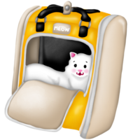 gato dormir en mochila png