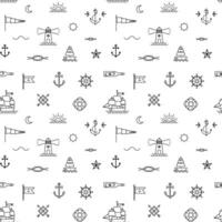 seamless pattern with nautical symbols vector