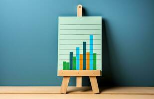 Business data trend on an easel. Growth and performance concept. AI Generated photo