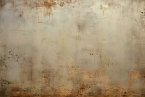 A weathered and rusted wall background. Age and abandonment concept. AI Generated photo