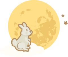 Mid Autumn Festival Concept Design with Cute Rabbits, Bunnies and Moon Illustrations. png