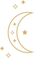 Mond Linie Kunst Symbol. Grafik Muster zum Astrologie, esoterisch, Tarot, Mystiker und Magie. png