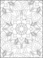 mándala, mandala colorante página, floral mandala colorante página. floral mandala modelo adulto colorante página vector