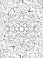 Mandala, mandala coloring page, floral mandala coloring page. Floral Mandala Pattern Adult Coloring Page vector