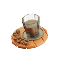a glass of coffee 3d object png