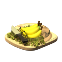 plátano 3d ilustración png