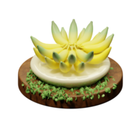 banana 3d ilustração png