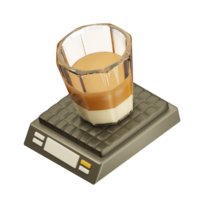 a glass of coffee 3d object png