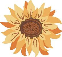 Vector floral composition with sunflower