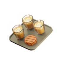 a glass of coffee 3d object png