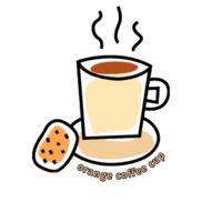 dryck kopp för kaffe, orange dryck kopp png