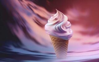 Ice cream abstract background with empty space for text. AI Generative photo