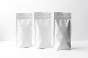 Blank Bag mockup design on white background. Generative AI photo