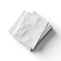 Blank white paper isolated on white background. Generative AI photo