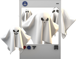 social Halloween avec des fantômes png