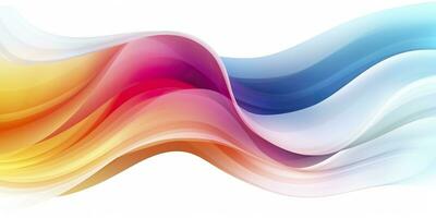 Colorful abstract wave lines flowing horizontally on a white background, ideal for technology, music, science and the digital world. AI Generative photo