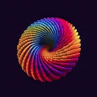 resumen arco iris espiral. suave y redondeado formas prestados en enredado perfección. ai generativo foto