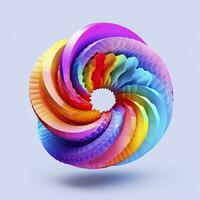 Abstract Rainbow Spiral. Soft and Rounded Forms Rendered in Tangled Perfection. AI Generative photo