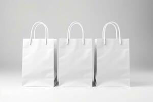 Shopping bag mockup design on white background. Generative AI photo