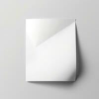 Blank white paper isolated on white background. Generative AI photo