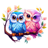 Beautiful Owls - Generative Ai png