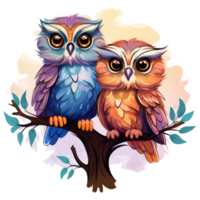 Beautiful Owls - Generative Ai png