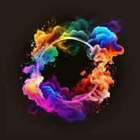 smooth rainbow smoke frame for chaos event with generative ai technology photo