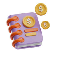 business financial accounting book illustration 3d png