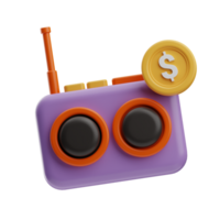 affaires financier radio illustration 3d png