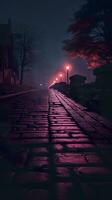At night in Stone Road. Generative AI photo