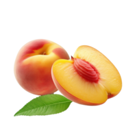 Fresh peach isolated on transparent background, created with generative AI png